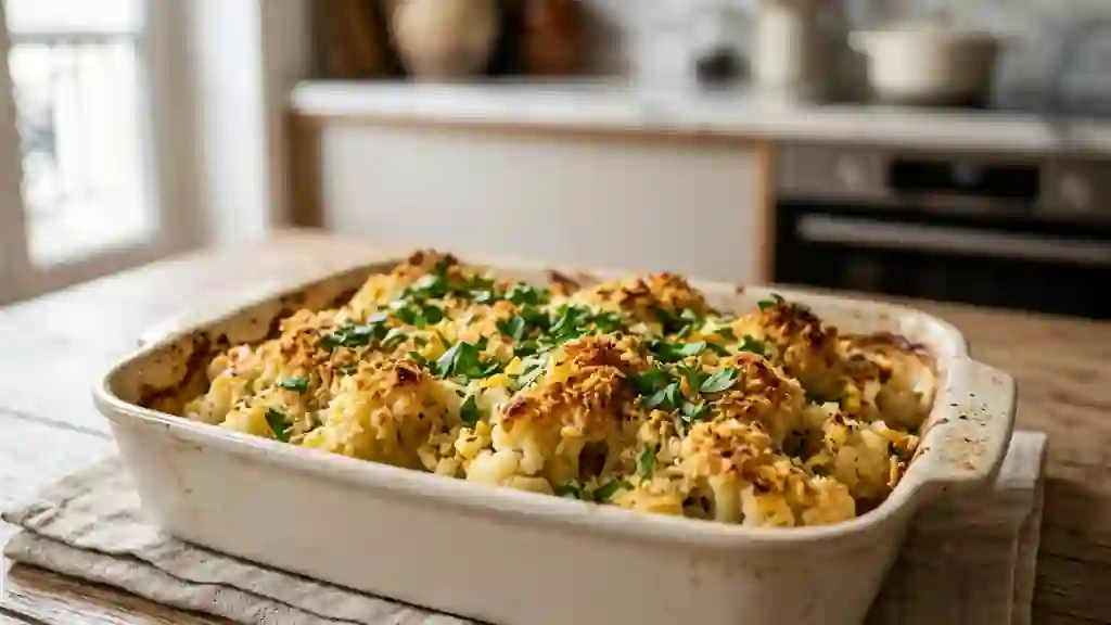 Chou-fleur à la polonaise et son crumble doré - Photo de présentation