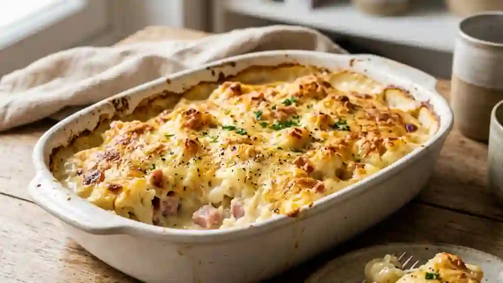 Chou-fleur gratiné au jambon fondant - Photo de présentation