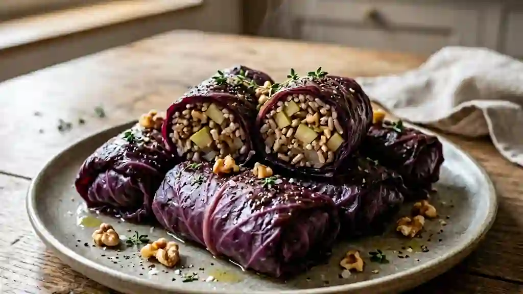 Chou rouge farci fondant aux pommes acidulées - Photo de présentation