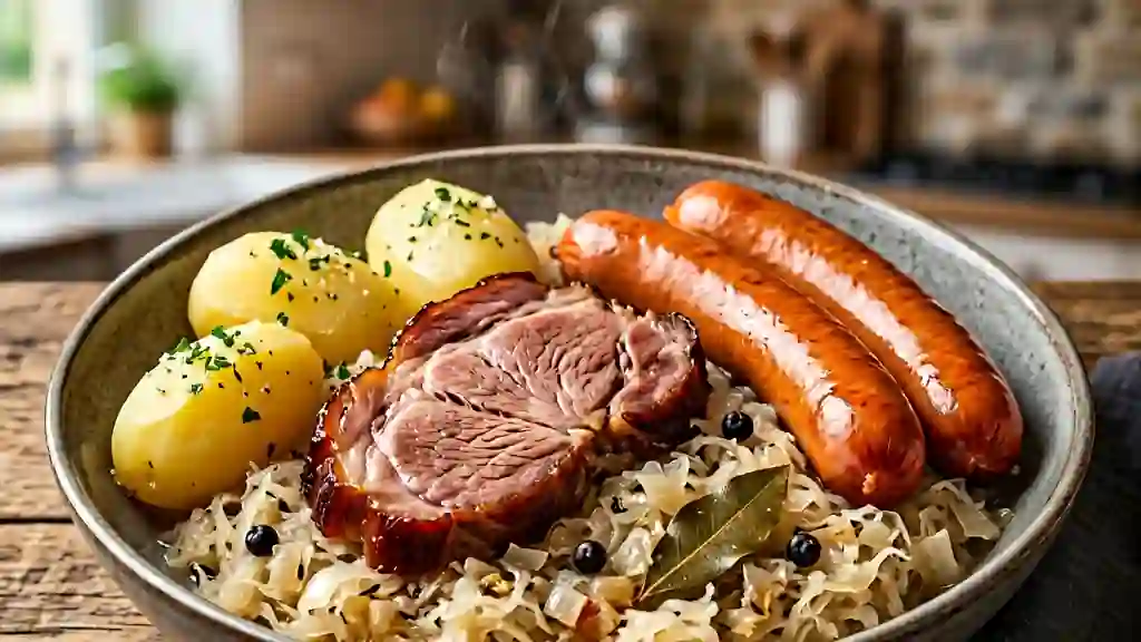 Choucroute alsacienne fondante et fumée - Photo de présentation
