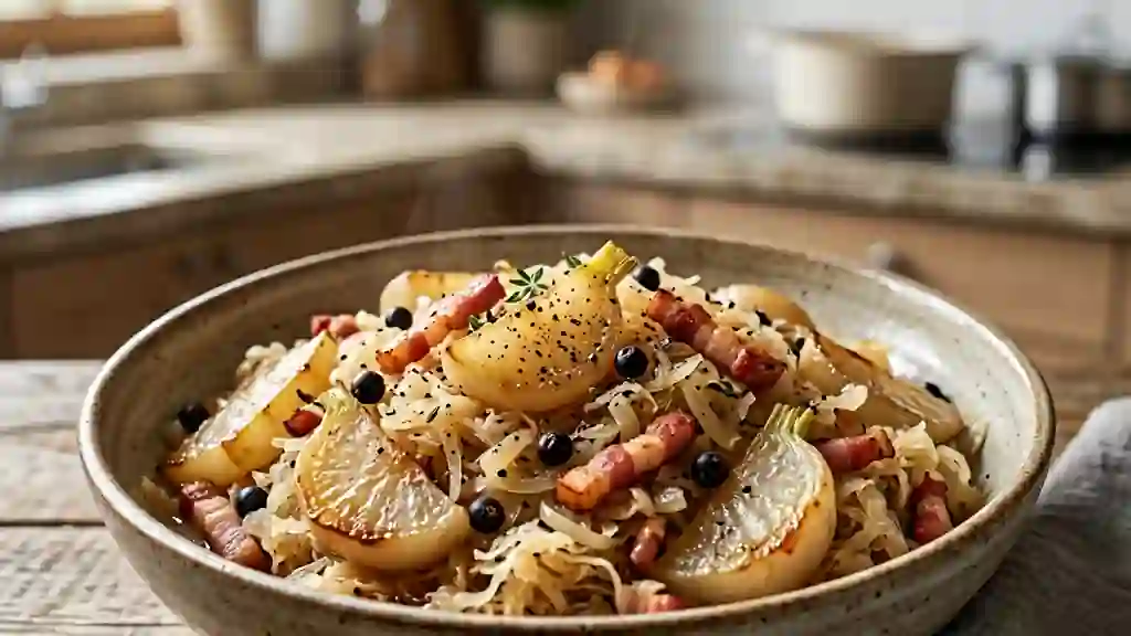 Choucroute de navets fondante au lard - Photo de présentation