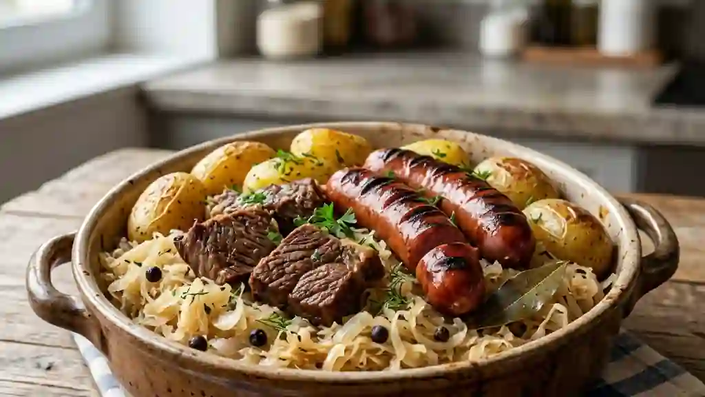 Choucroute fondante au bœuf et fumé - Photo de présentation