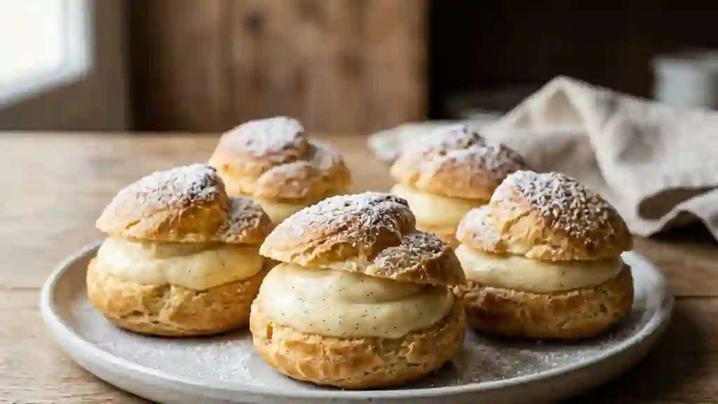 Choux craquants au cœur vanille onctueux - Photo de présentation