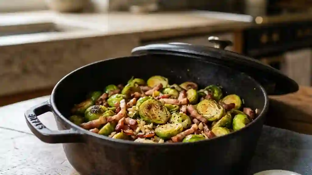 Choux de Bruxelles fondants au lard fumé - Photo de présentation