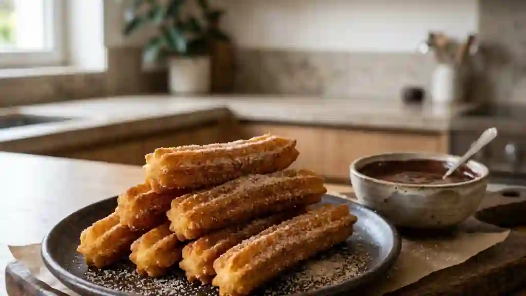 Churros dorés sucre et cannelle - Photo de présentation