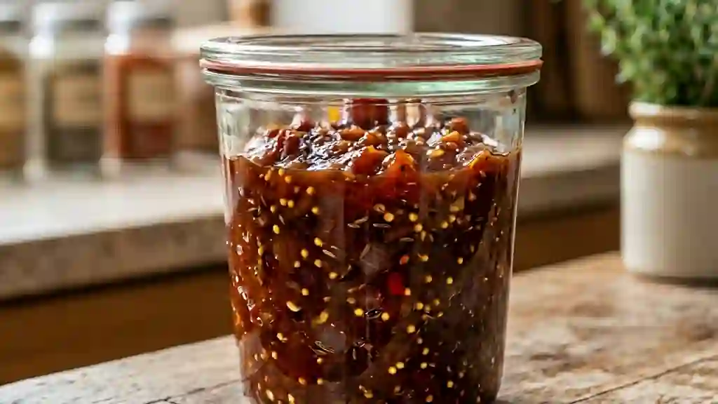 Chutney de tomates fondant et épicé - Photo de présentation