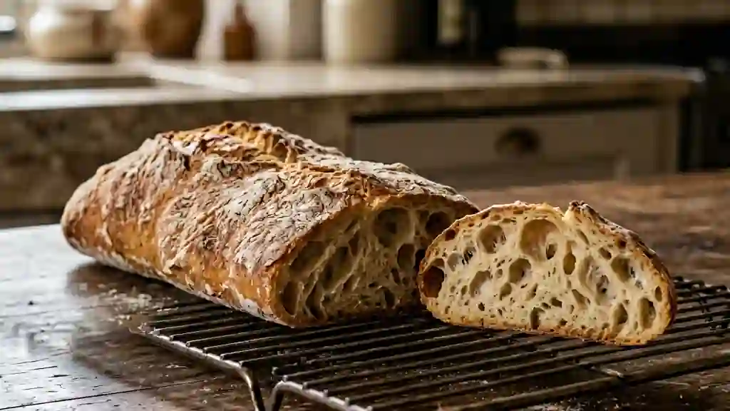 Ciabatta croustillante à l'huile d'olive - Photo de présentation