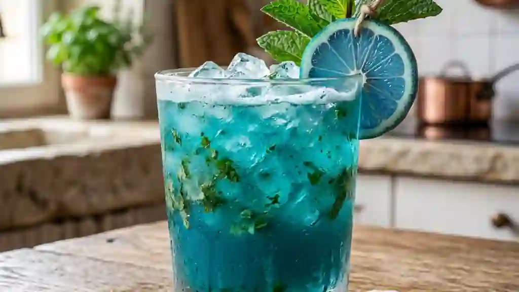 Citron bleu frappé à la menthe fraîche - Photo de présentation