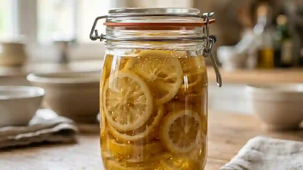 Citrons confits fondants au sirop de sucre - Photo de présentation