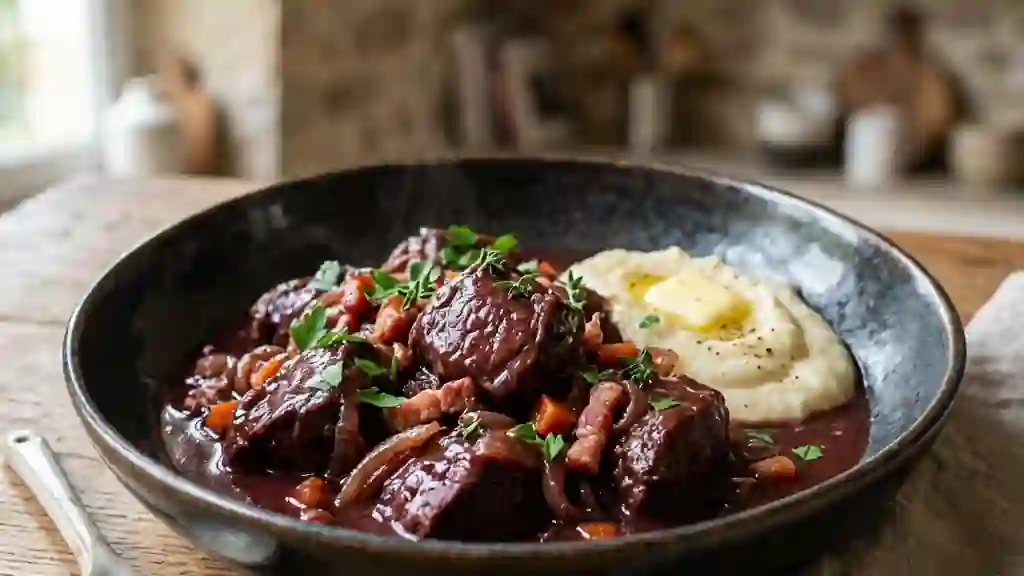 Civet de chevreuil fondant au vin corsé - Photo de présentation