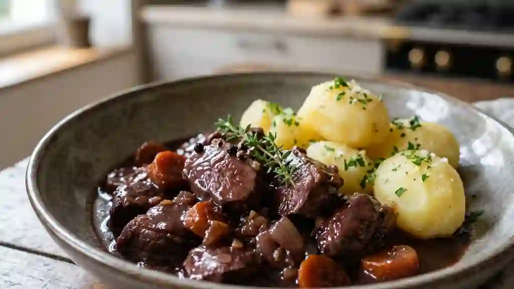 Civet de magret onctueux au vin rouge corsé - Photo de présentation