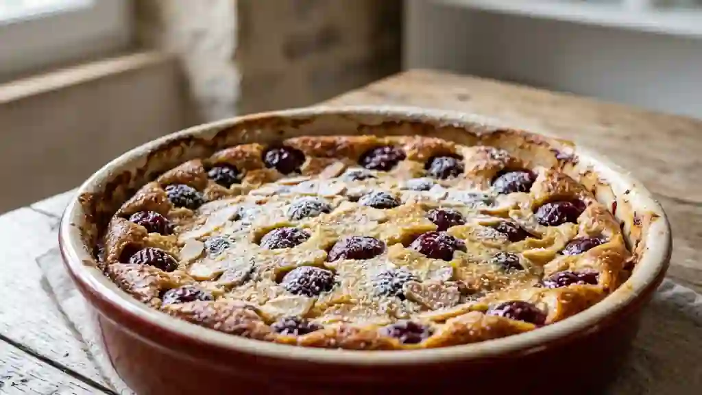 Clafoutis fondant cerise et amande douce - Photo de présentation