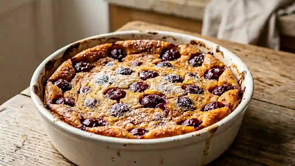 Clafoutis fondant aux cerises et vanille - Photo de présentation