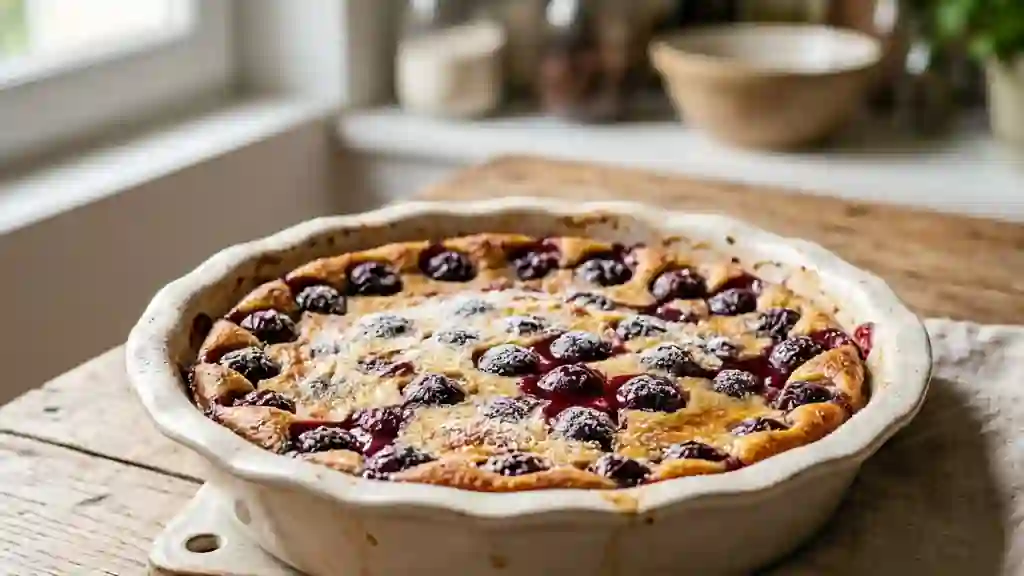 Clafoutis aux cerises fondant et vanillé - Photo de présentation