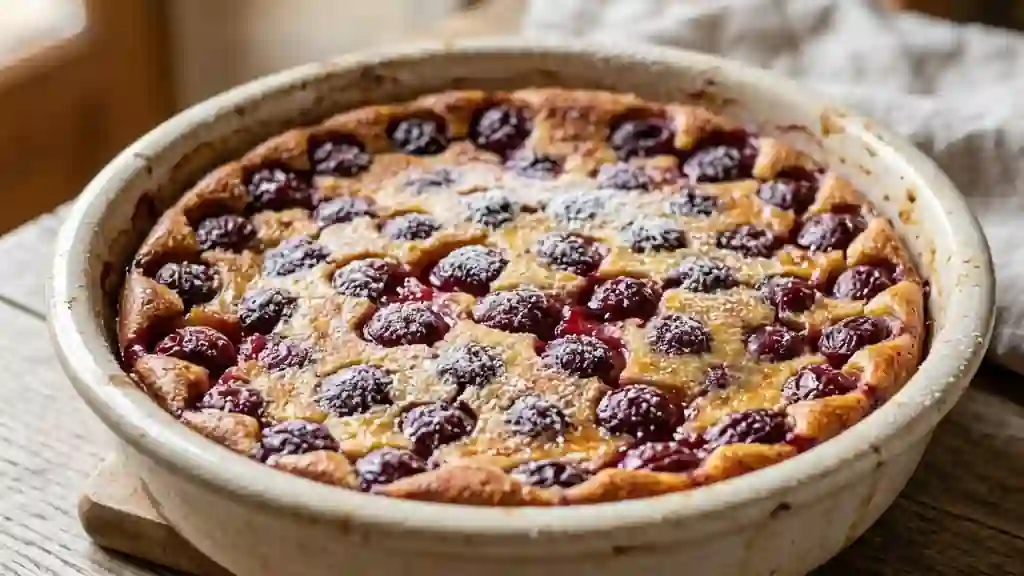 Clafoutis fondant aux cerises juteuses - Photo de présentation