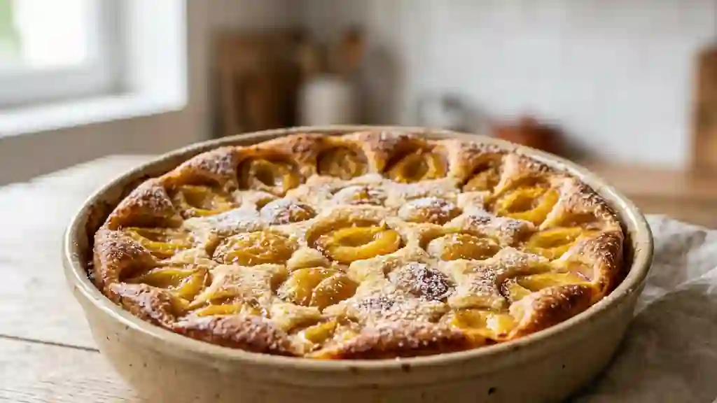 Clafoutis fondant aux mirabelles et à la vanille - Photo de présentation