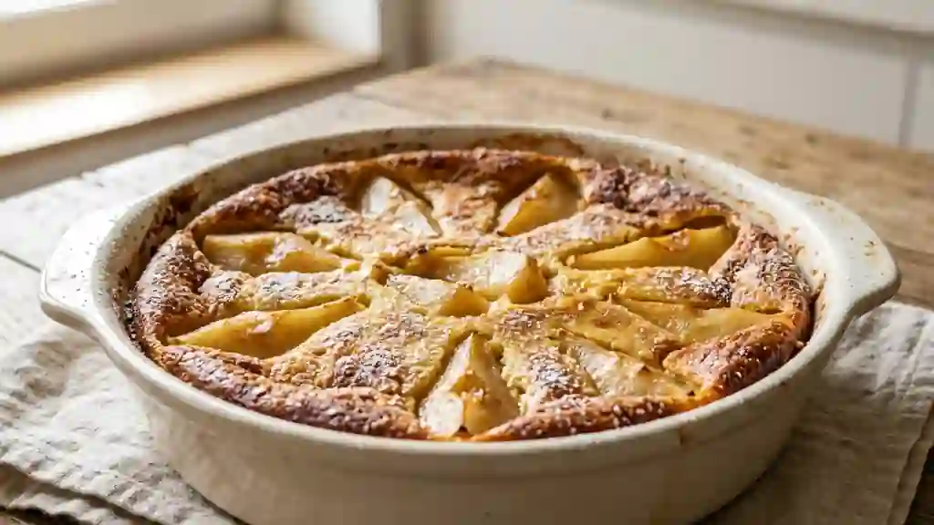 Clafoutis fondant aux poires vanillées - Photo de présentation