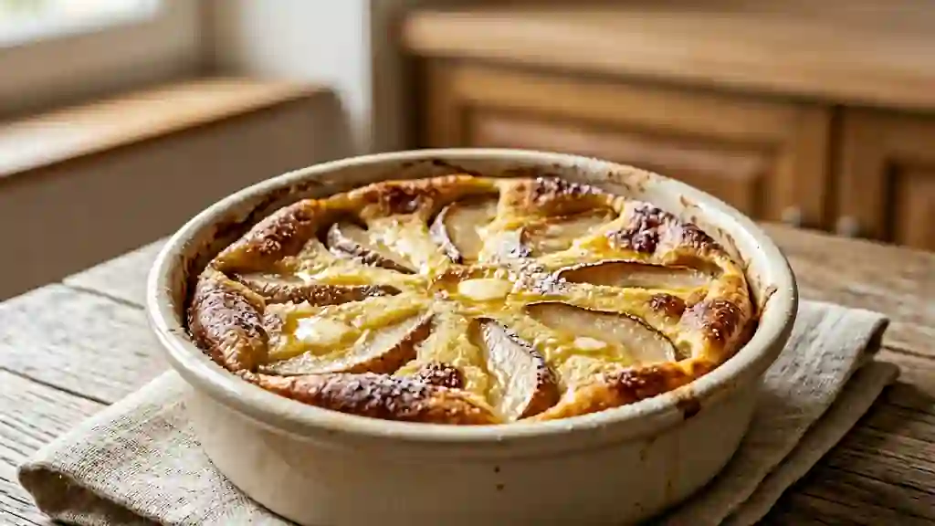 Clafoutis fondant aux poires et vanille - Photo de présentation