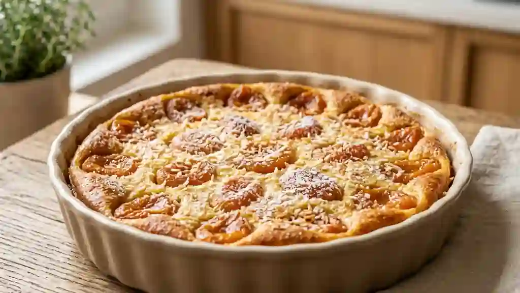 Clafoutis fondant abricot et lait de coco - Photo de présentation