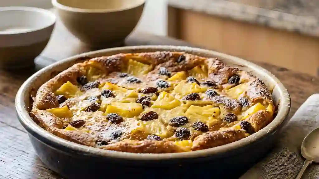 Clafoutis Fondant Ananas et Raisins Vanillés - Photo de présentation