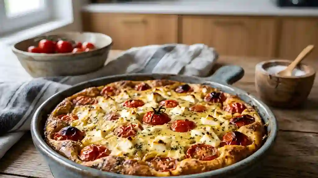 Clafoutis fondant tomates cerises et feta - Photo de présentation