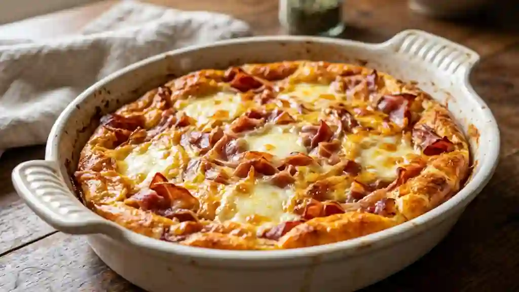 Clafoutis fondant au jambon cru et mozzarella - Photo de présentation