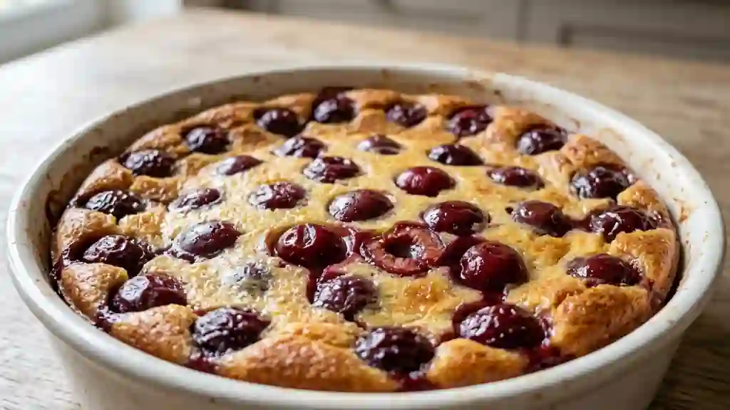 Clafoutis fondant cerise et fromage blanc - Photo de présentation