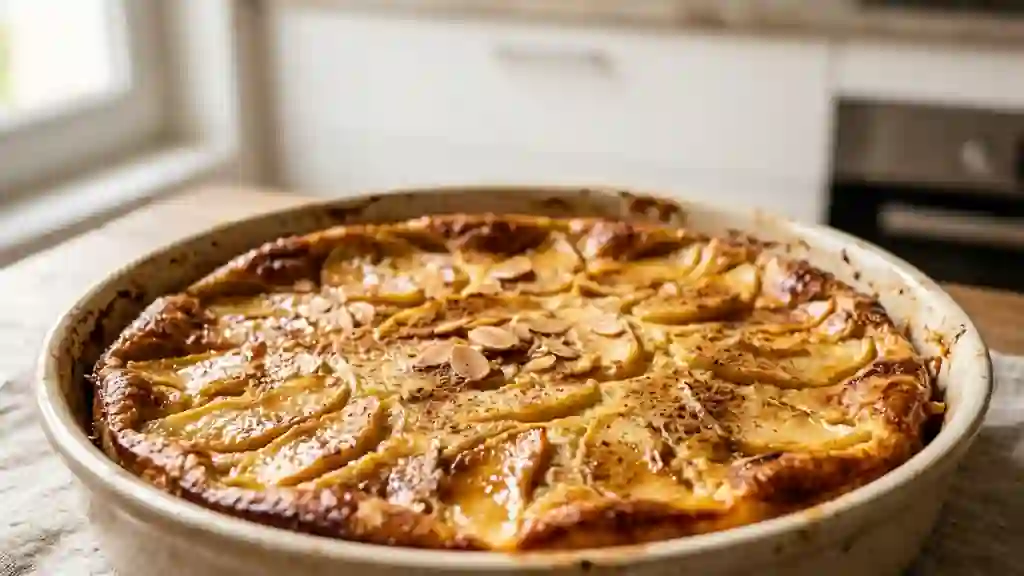 Clafoutis fondant aux pommes et vanille - Photo de présentation