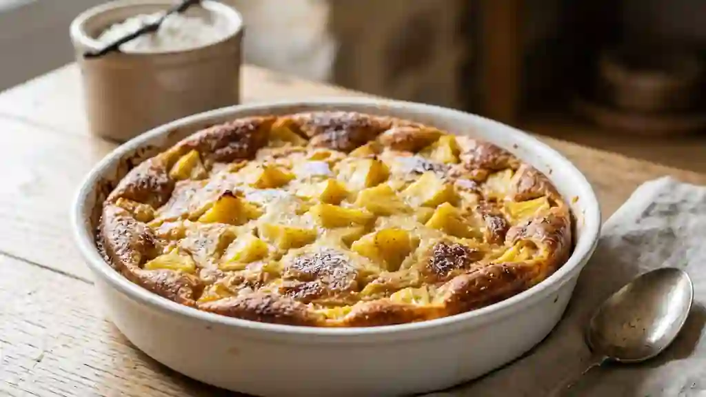 Clafoutis Louise à l'ananas fondant et vanille - Photo de présentation