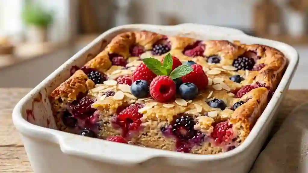 Clafoutis fondant aux fruits rouges et vanille - Photo de présentation