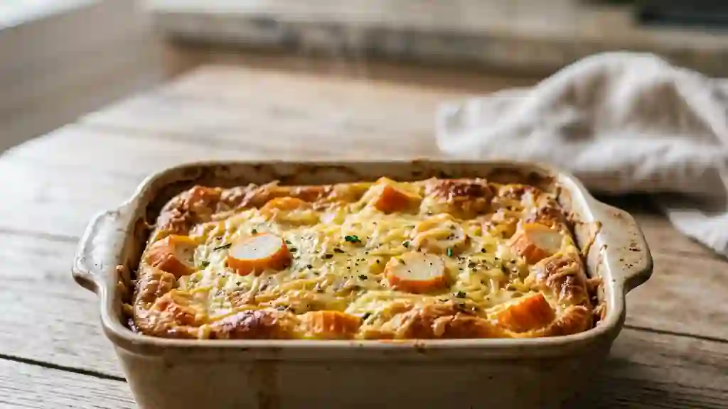Clafoutis fondant au surimi et fromage - Photo de présentation