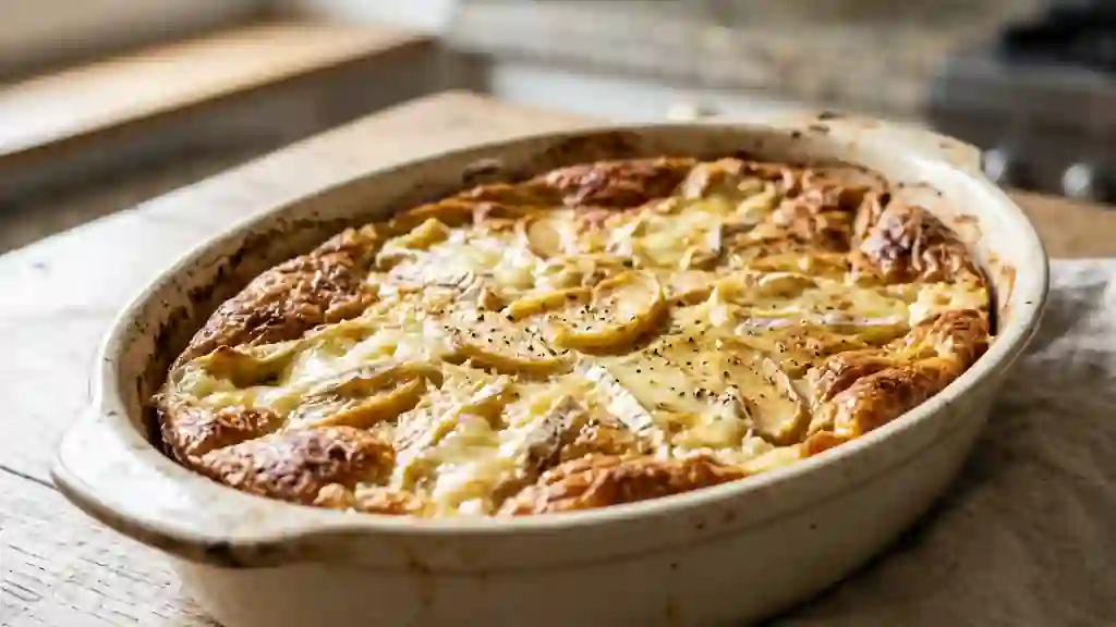Clafoutis fondant Camembert et Pommes - Photo de présentation