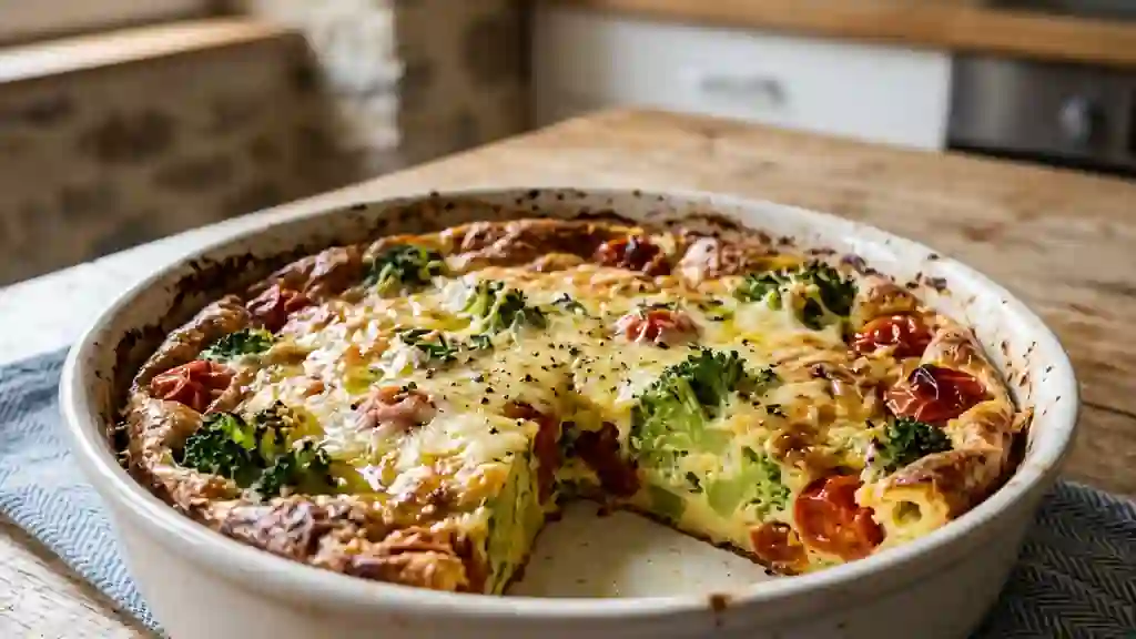 Clafoutis fondant brocoli et tomates cerise - Photo de présentation