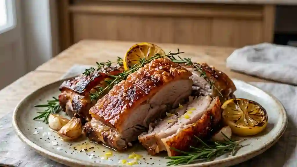 Cochon de lait grillé au romarin - Photo de présentation