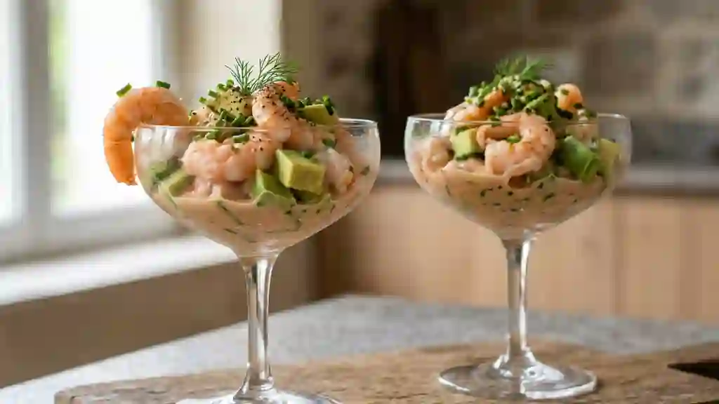Cocktail Crevettes Avocat Sauce Crémeuse - Photo de présentation