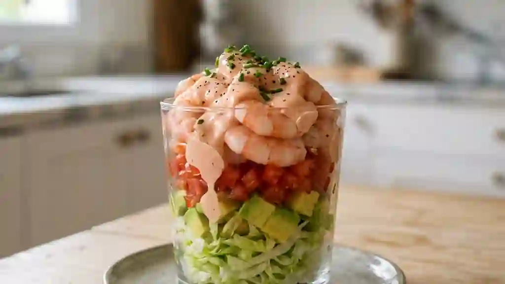 Cocktail de Crevettes Avocat et Sauce Relevée - Photo de présentation