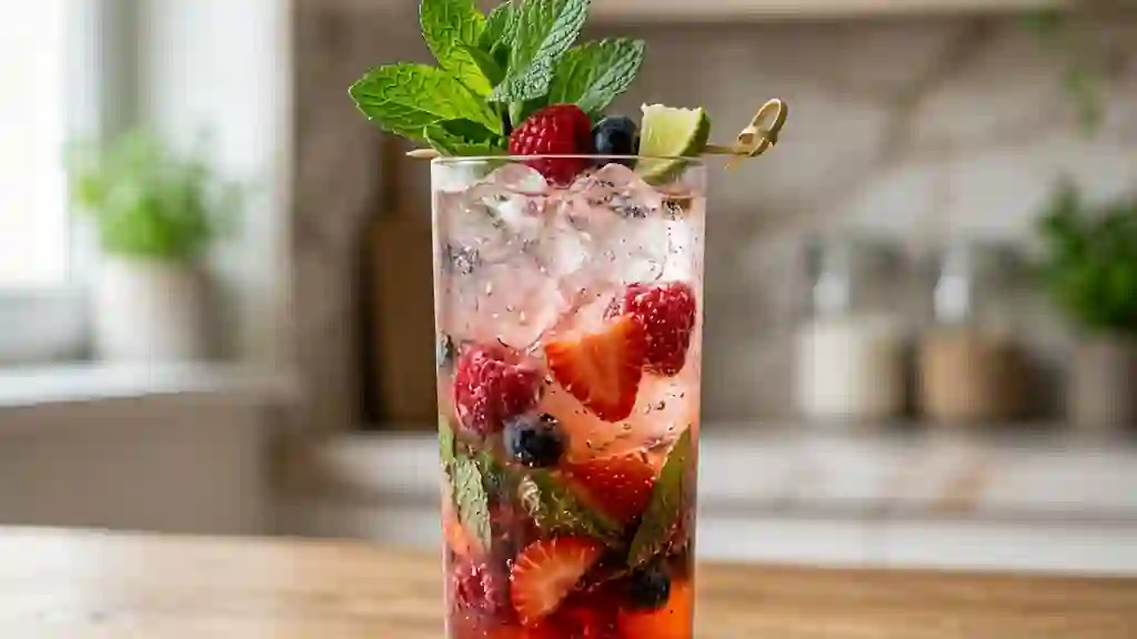 Cocktail givré aux baies et menthe fraîche - Photo de présentation
