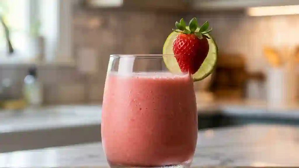 Cocktail onctueux coco et fraise givrée - Photo de présentation