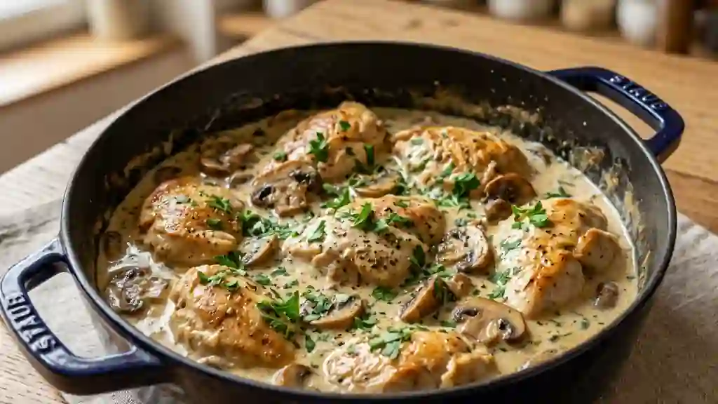 Poulet forestier fondant à la crème onctueuse - Photo de présentation