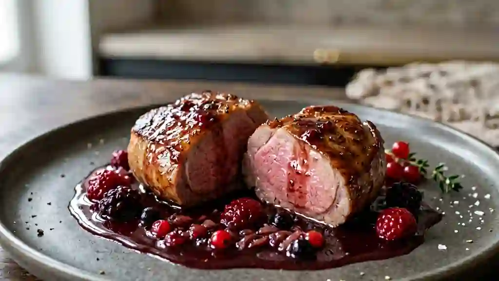 Agneau au Porto et fruits rouges acidulés - Photo de présentation