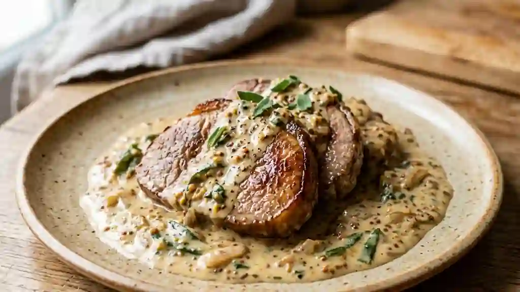 Cœur de veau poêlé à la sauge et moutarde - Photo de présentation
