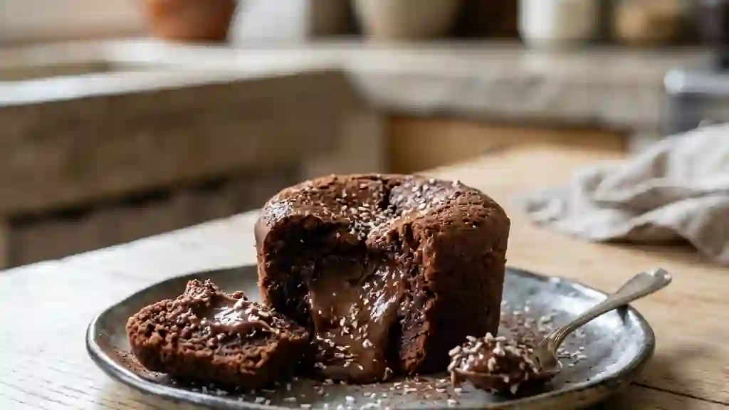 Cœur fondant chocolat et éclats de coco - Photo de présentation