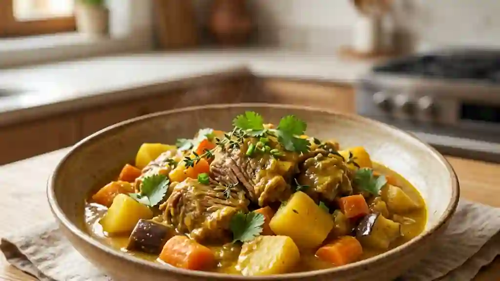 Colombo d'agneau fondant au lait de coco - Photo de présentation