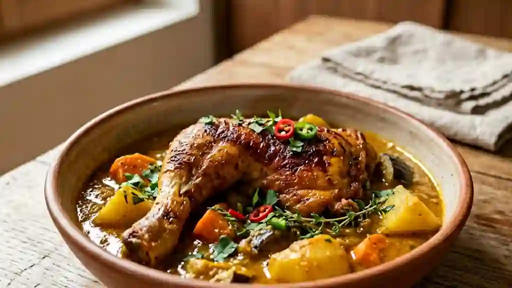 Colombo de poulet créole fondant et épicé - Photo de présentation