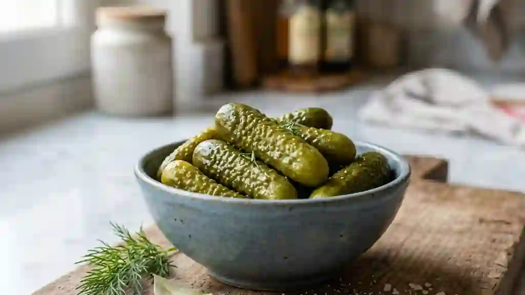Cornichons croquants au vinaigre équilibré - Photo de présentation