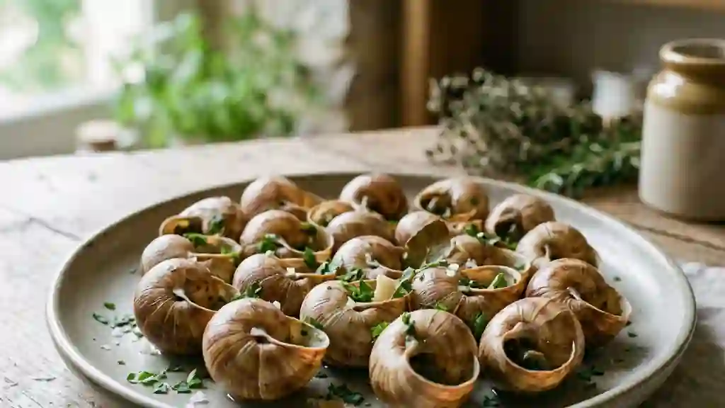 Escargots préparés à l'ail et au laurier - Photo de présentation