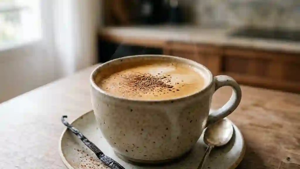 Café épicé au cacao, vanille et cardamome - Photo de présentation