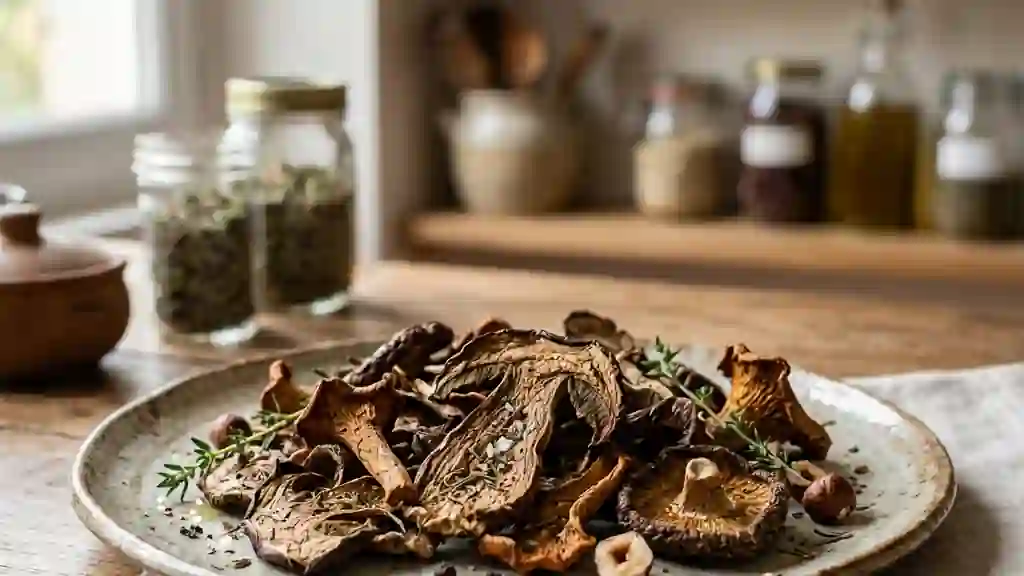 Pétales de champignons craquants et parfumés - Photo de présentation