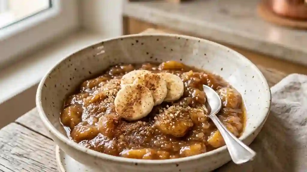 Compote de bananes fondante à la cannelle - Photo de présentation