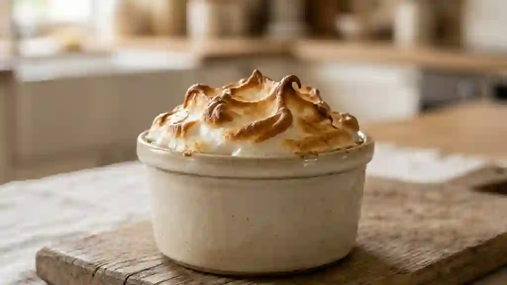 Pommes fondantes sous nuage de meringue - Photo de présentation